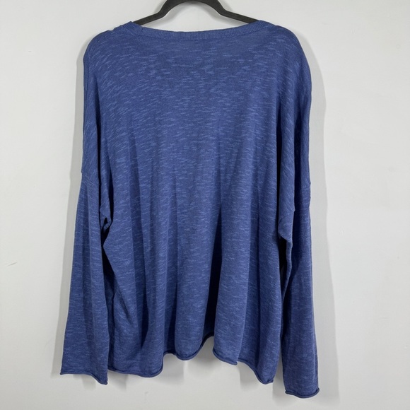 Eileen Fisher Blue Relaxed Fit Organic Linen Cotton Blend Lagenlook Tunic Top 1X - Picture 5 of 12